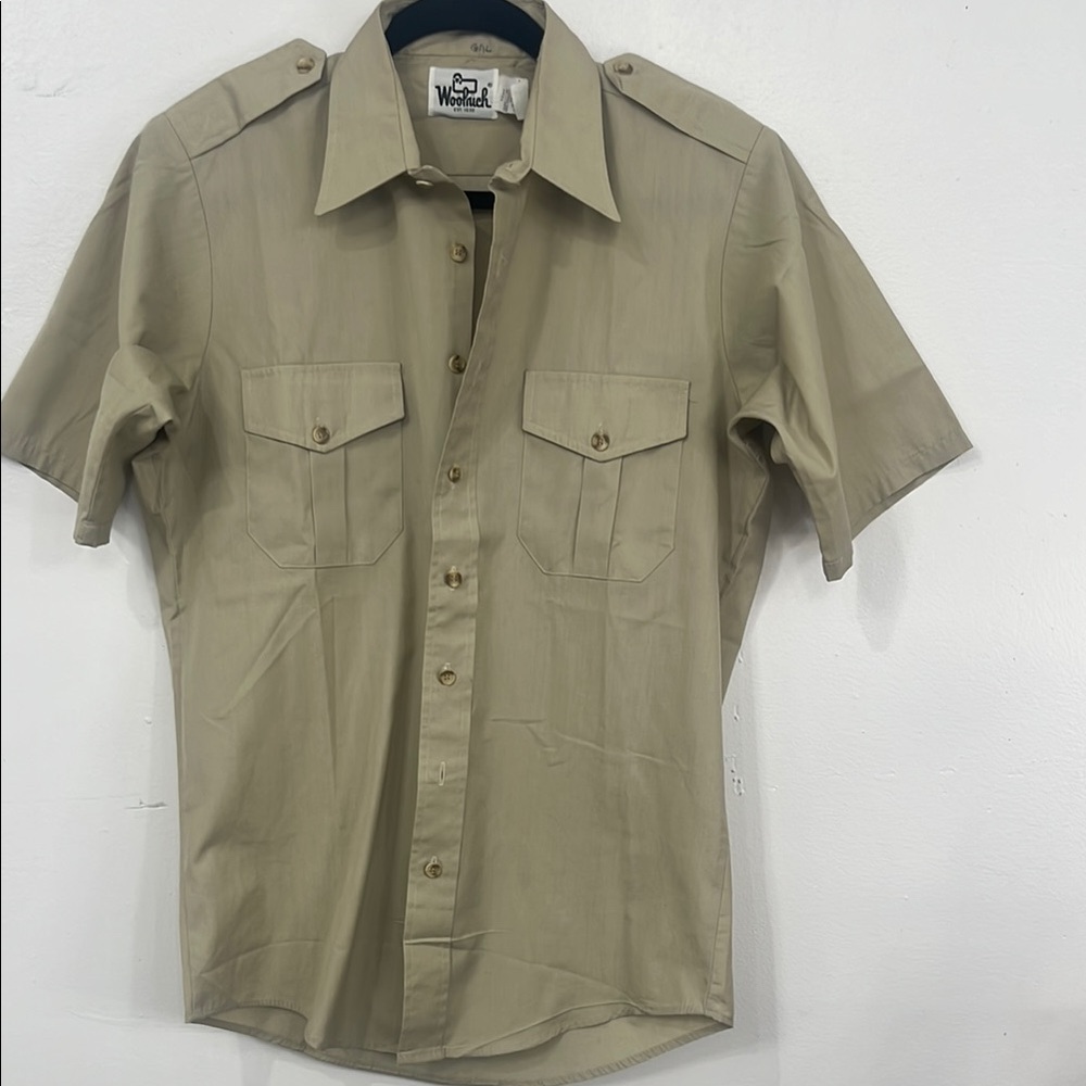 Woolrich Tan Casual Button Down Shirt Classic Design